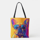 Cool French bulldog dog with sunglasses トートバッグ (裏面)
