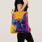 Cool French bulldog dog with sunglasses トートバッグ (クローズアップ)