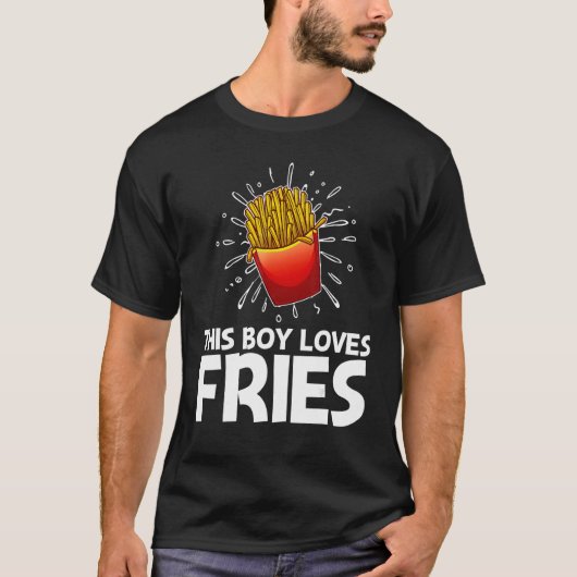 Cool Fries For Boys Kids French Fry Fast Food Tシャツ (正面)