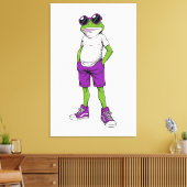 Cool Frog Canvas – Funny Glasses Frog Kids WallArt キャンバスプリント (インサイチュ (リビング))