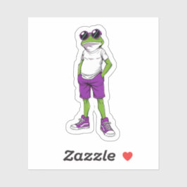 Cool Frog Sticker – Funny Glasses Frog Kids Decal シール