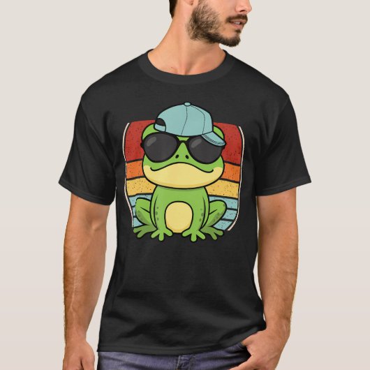 Cool Frog Sunglasses Retro Frog Lover Tシャツ (正面)