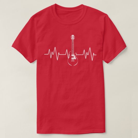 Cool Funky Electric Guitar Heartbeat Pulse Musical Tシャツ (デザイン正面)
