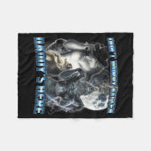 Cool Funny Alpha Wolf Meme Don't Worry Kitten Dadd フリースブランケット (正面(横))