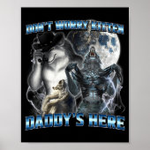 Cool Funny Alpha Wolf Meme Don't Worry Kitten Dadd ポスター (正面)