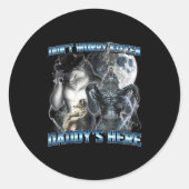 Cool Funny Alpha Wolf Meme Don't Worry Kitten Dadd ラウンドシール (正面)