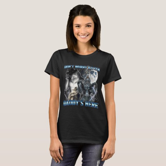 Cool Funny Alpha Wolf Meme Don't Worry Kitten Dadd Tシャツ (正面フル)