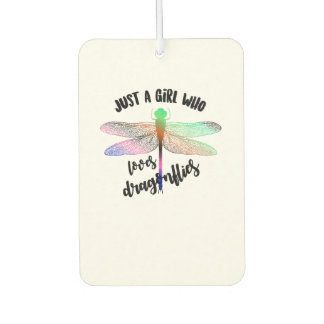 Cool Funny Just A Girl Who Loves Dragonflies Shirt カーエアーフレッシュナー