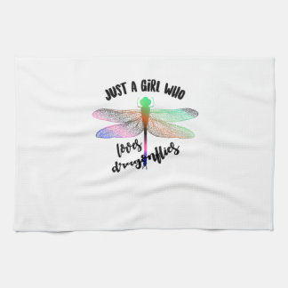 Cool Funny Just A Girl Who Loves Dragonflies Shirt キッチンタオル