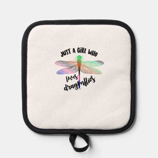 Cool Funny Just A Girl Who Loves Dragonflies Shirt 鍋敷き (正面)