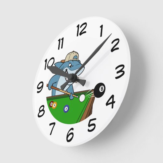 Cool Funny Man Cave Pool Shark Rebel Wall Clocks ラウンド壁時計 (傾斜)
