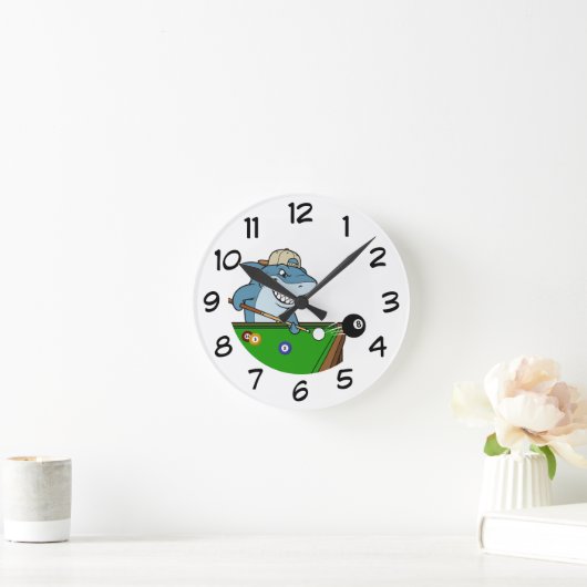 Cool Funny Man Cave Pool Shark Rebel Wall Clocks ラウンド壁時計 (ホーム)