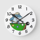 Cool Funny Man Cave Pool Shark Rebel Wall Clocks ラウンド壁時計 (正面)