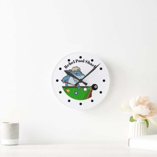 Cool Funny Rebel Pool Shark Wall Clocks ラウンド壁時計 (ホーム)