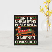 Cool Funny Wiener Dog Christmas Dachshund Holiday  カード (黄色い花)