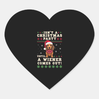 Cool Funny Wiener Dog Christmas Dachshund Holiday  ハートシール