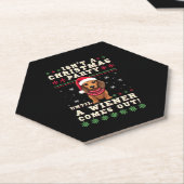 Cool Funny Wiener Dog Christmas Dachshund Holiday  ペーパーコースター (アングル)