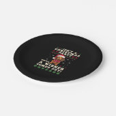 Cool Funny Wiener Dog Christmas Dachshund Holiday  ペーパープレート (アングル)