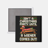 Cool Funny Wiener Dog Christmas Dachshund Holiday マグネット (正面/裏面)