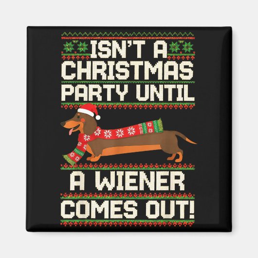 Cool Funny Wiener Dog Christmas Dachshund Holiday マグネット (正面)
