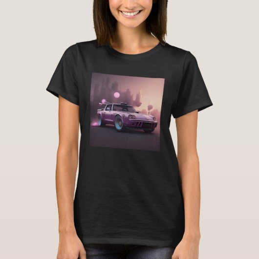 Cool Future Classic Sports Car Drive Race City Lif Tシャツ (正面)