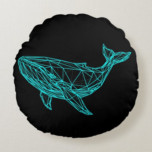 Cool Gamer Whale Throw Pillow ラウンドクッション (正面)