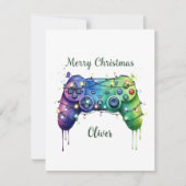 Cool Gaming Christmas Card Personalised Holiday シーズンカード (正面)