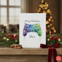 Cool Gaming Christmas Card Personalised Holiday シーズンカード