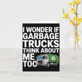 Cool Garbage Truck Design For Men Women Trash Garb カード (黄色い花)