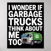 Cool Garbage Truck Design For Men Women Trash Garb ポスター (正面)