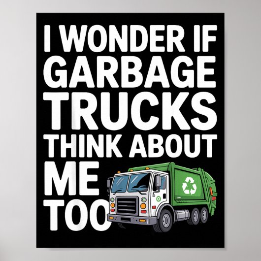 Cool Garbage Truck Design For Men Women Trash Garb ポスター (正面)