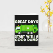 Cool Garbage Truck Good Dump Truck Men Kids Boys T カード (黄色い花)