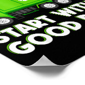 Cool Garbage Truck Good Dump Truck Men Kids Boys T ポスター (角)