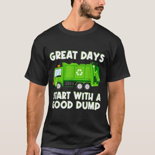 Cool Garbage Truck Good Dump Truck Men Kids Boys T Tシャツ (正面)