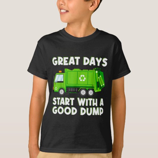 Cool Garbage Truck Good Dump Truck Men Kids Boys T Tシャツ (正面)
