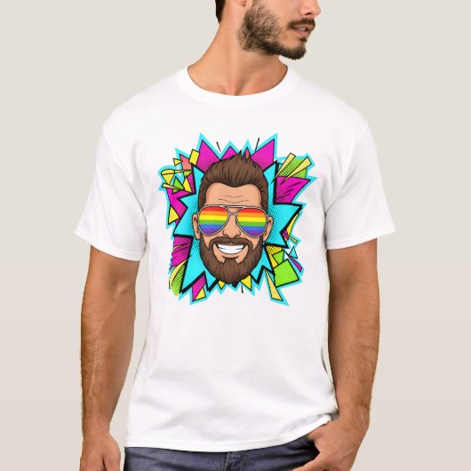 Cool Gay T-Shirt | Gay Pride Shirt for Men | LGBTQ Tシャツ (正面)