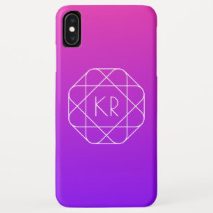 Cool Geometric Monogram マゼンタ パープル ヴァイオレット iPhone XS Maxケース