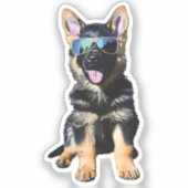Cool German Shepherd puppy シール (正面)
