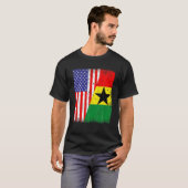 Cool Ghana Flag USA American Flag Patriotic Tシャツ (正面フル)