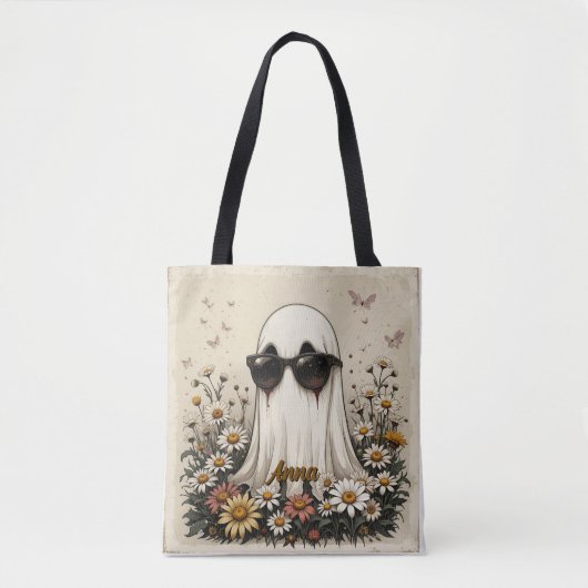 Cool Ghost Halloween Tote トートバッグ (正面)