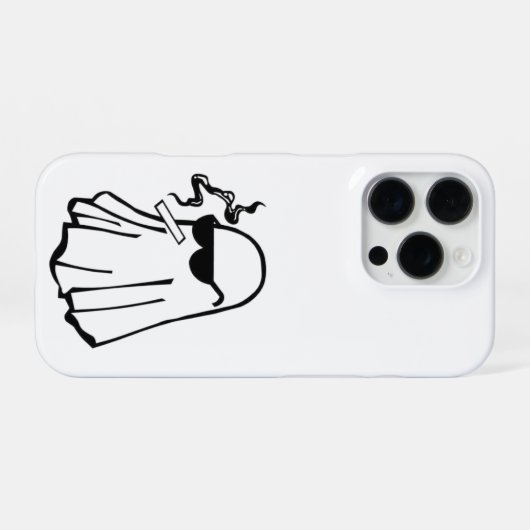 Cool Ghost with Cigarette – Halloween Phone Case iPhoneケース (裏面横)