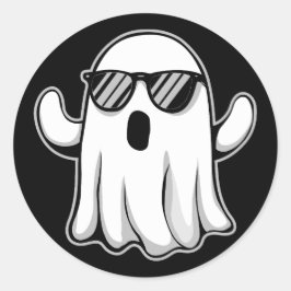 Cool Ghost with Sunglasses ラウンドシール