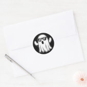 Cool Ghost with Sunglasses ラウンドシール (封筒)