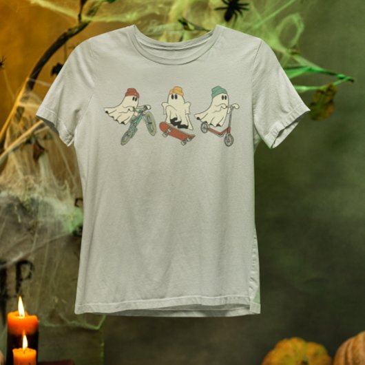 Cool Ghosts Skateboarding Bike Riding Tシャツ