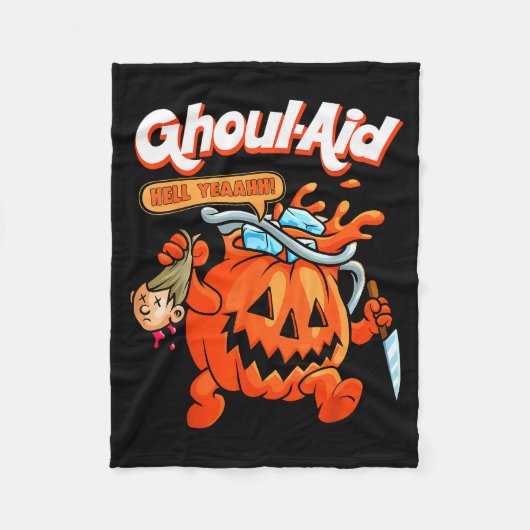 Cool Ghoul Aid Funny Ghoul Pumpkin Cute Meme Hallo フリースブランケット (正面)