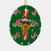 Cool Gingerbread 67 — Holiday Ice‑Cream Numbers セラミックオーナメント (右)