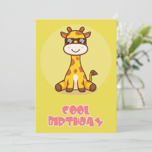 Cool giraffe Flat Greeting Card カード (スタンド正面)