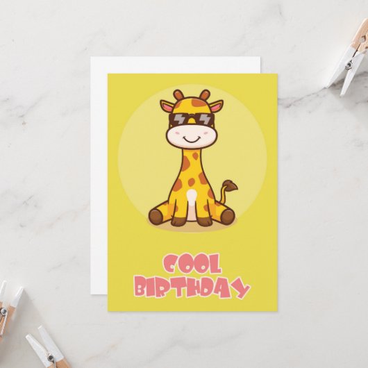 Cool giraffe Flat Greeting Card カード (正面/裏面インサイチュ)