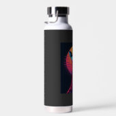 Cool Giraffe In Sunglasses Under Sunset Long Sleev ウォーターボトル (右面)