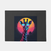 Cool Giraffe In Sunglasses Under Sunset Long Sleev ドアマット (正面)